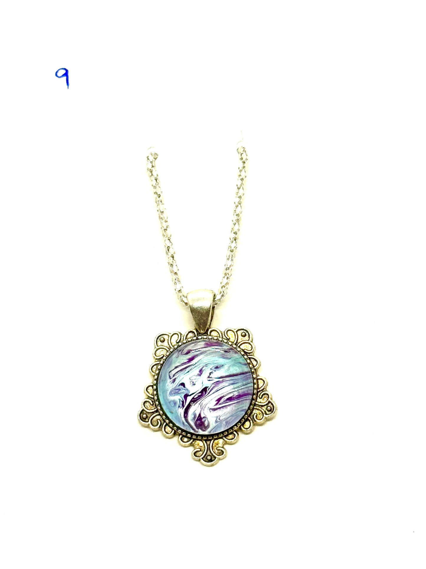 Paint Pour Necklace #9