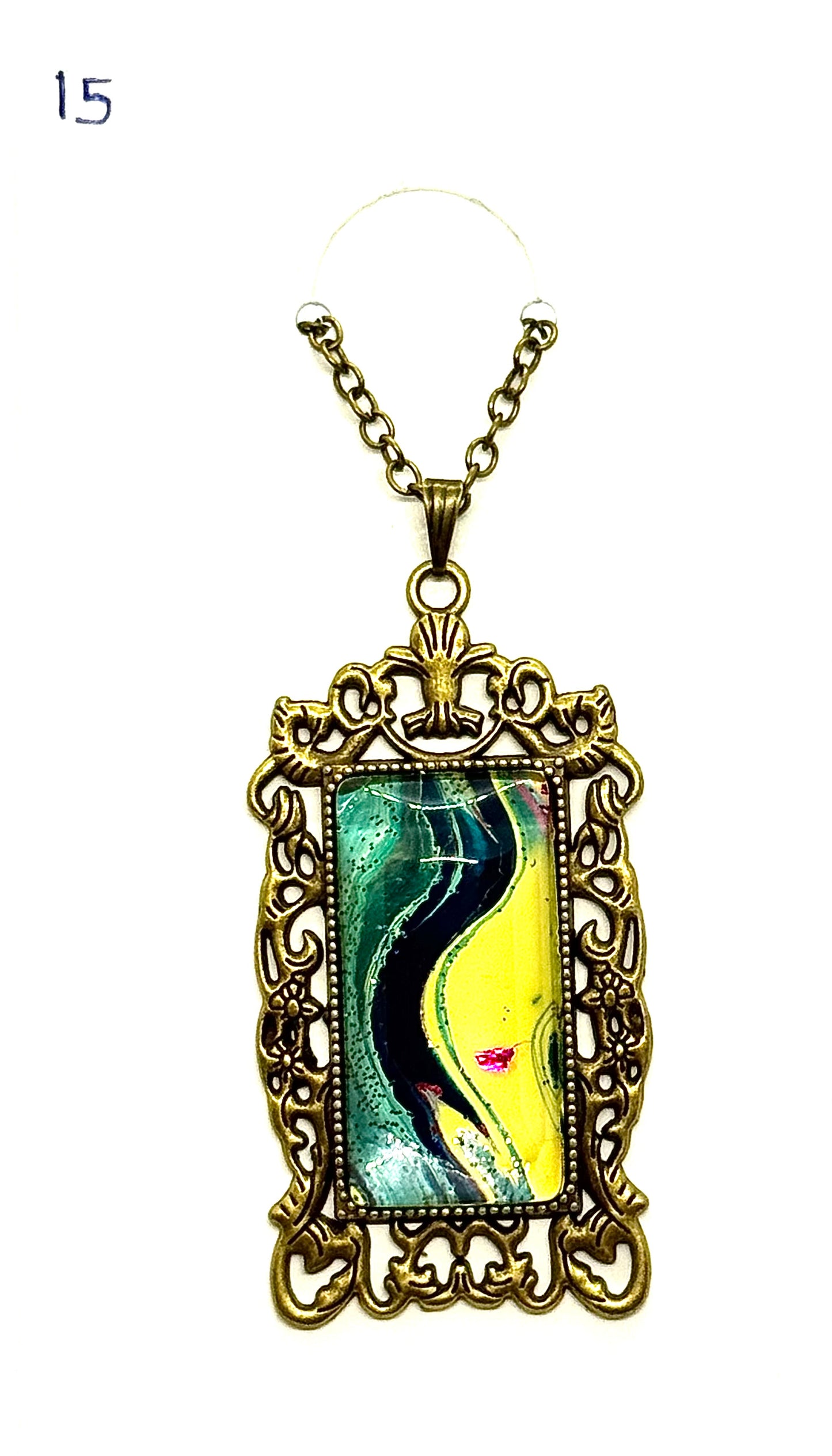 Paint Pour Necklace #15