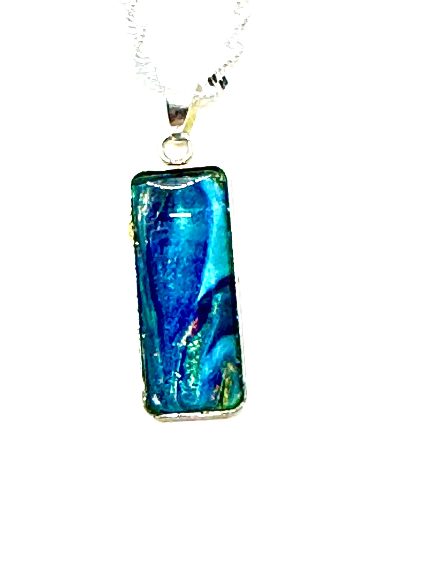 Paint Pour Pendant Necklace #3