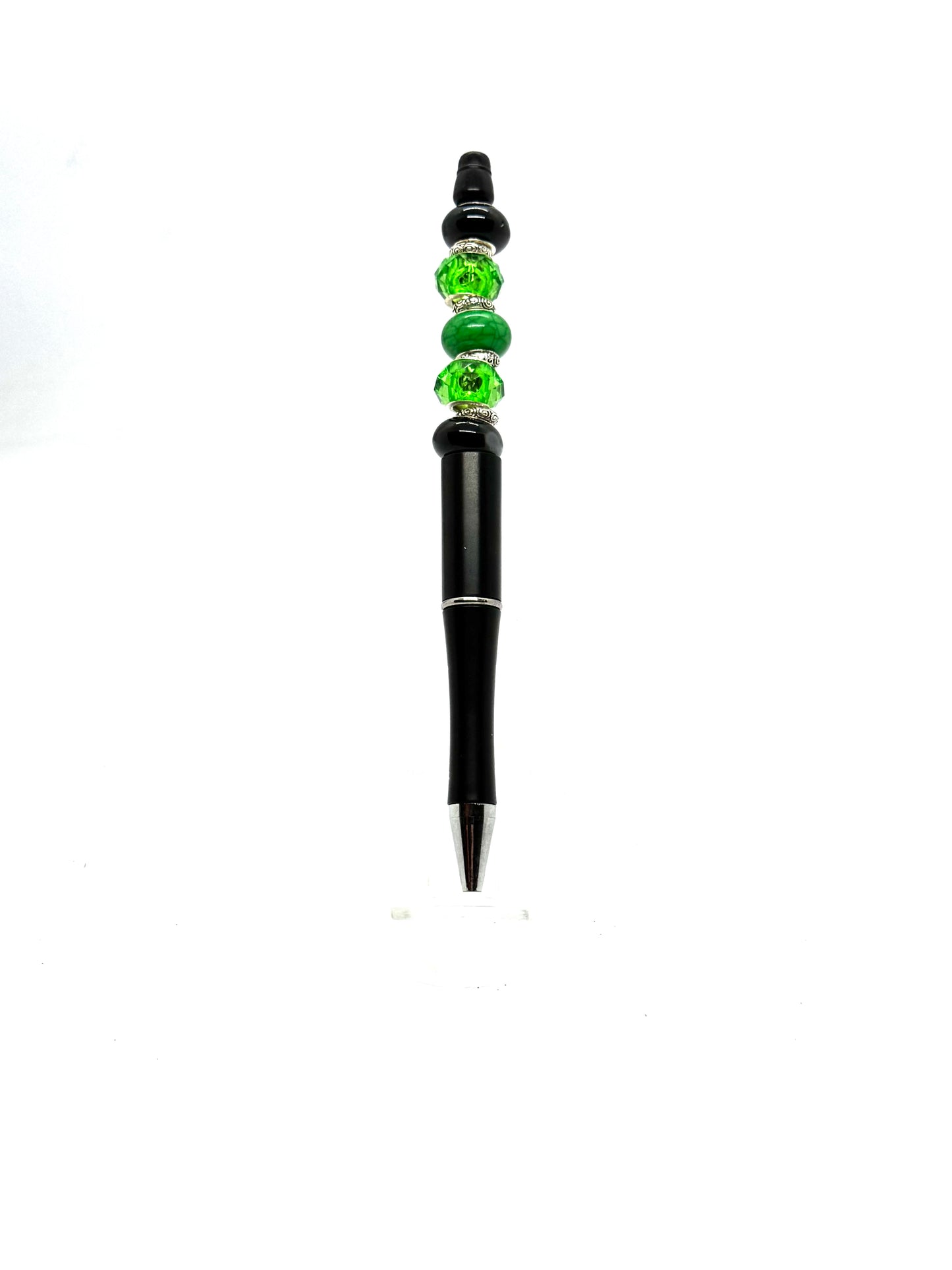 Black & Green Beaded Pen