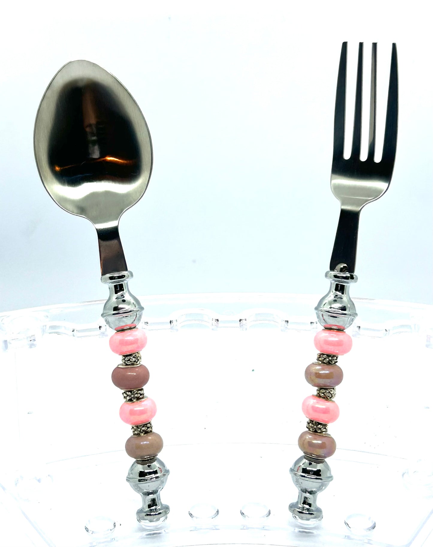 Beaded Spoon & Fork 2pc Set