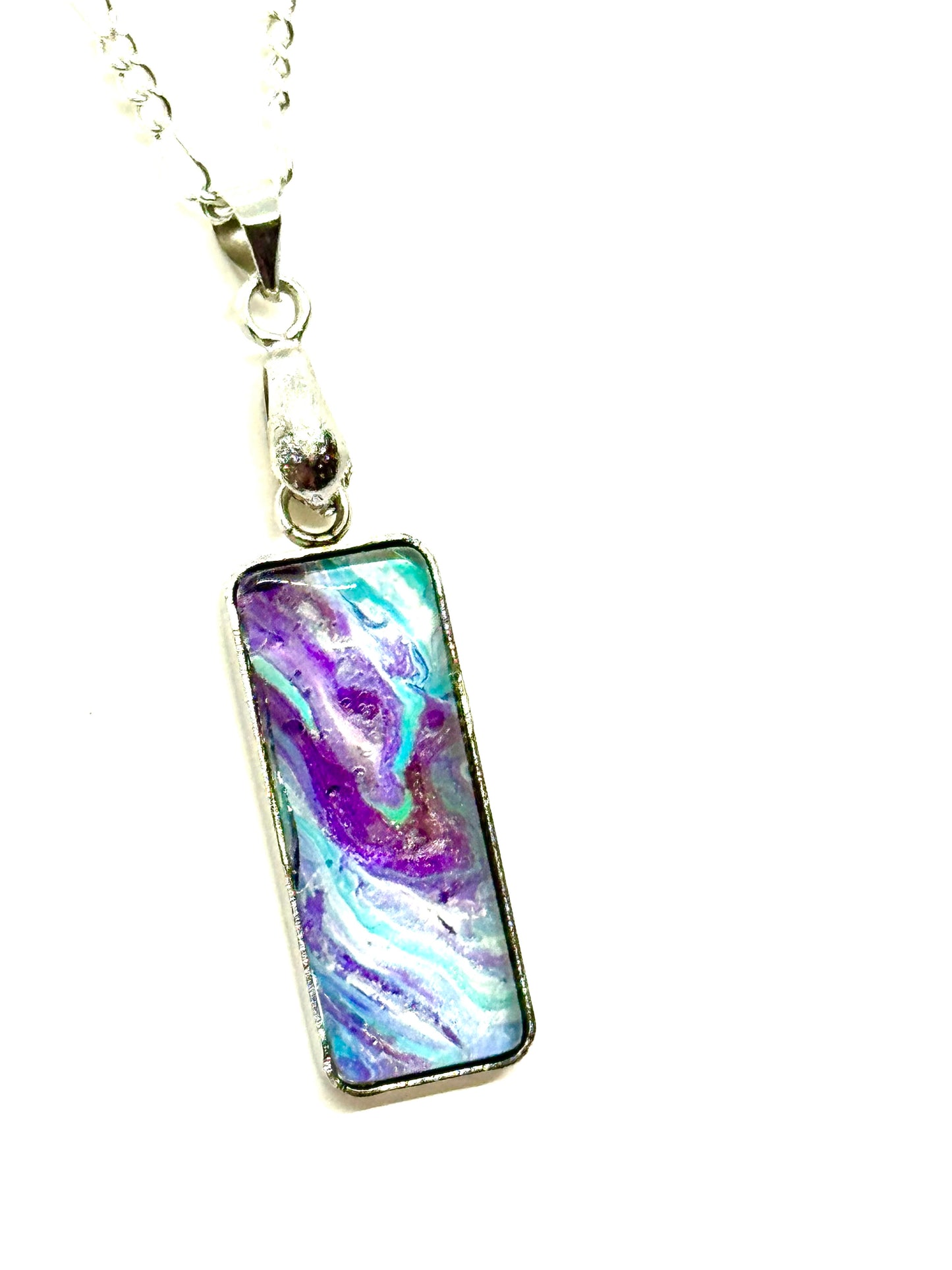 Paint Poured Necklace #5