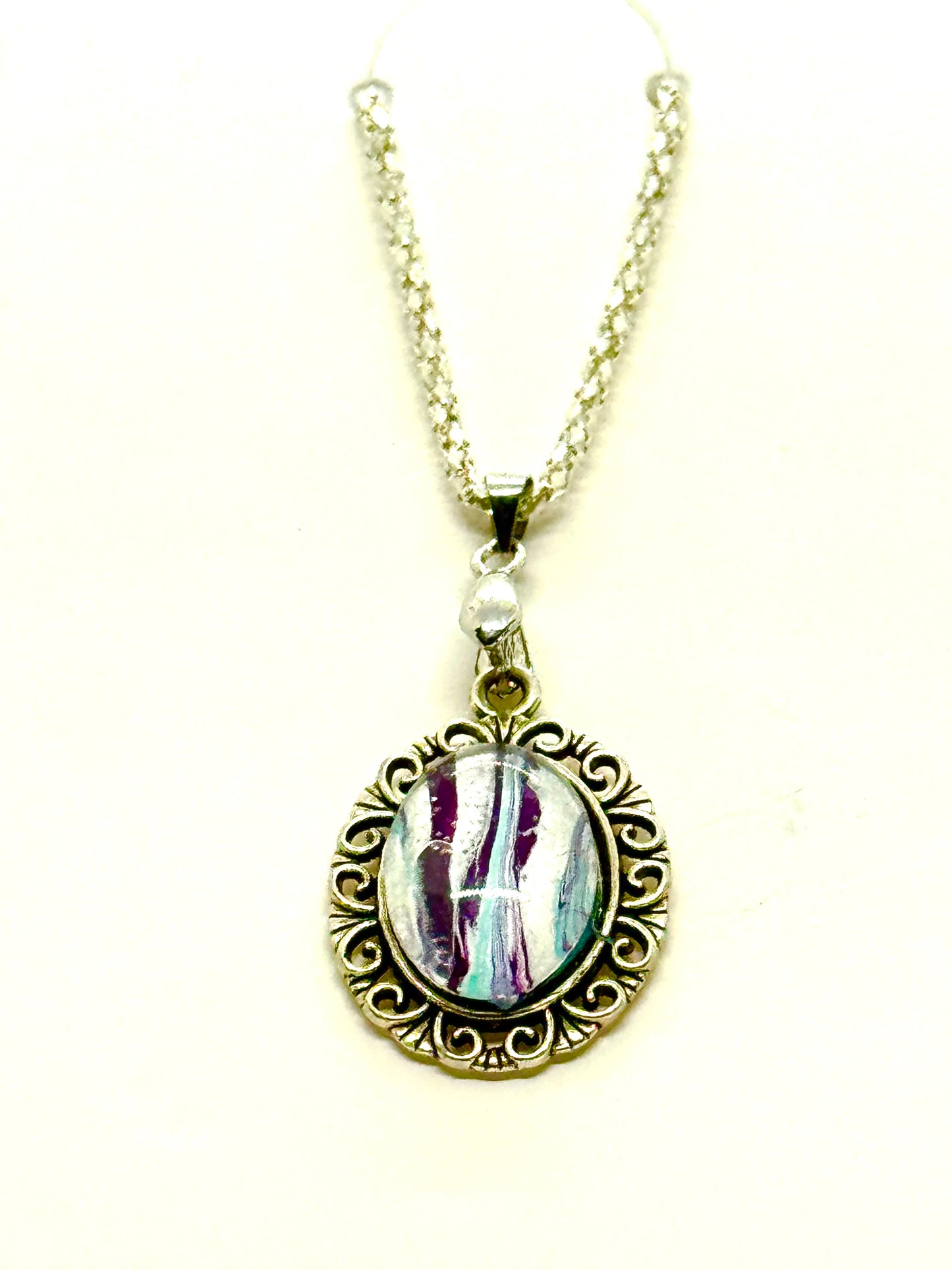 Paint Pour Necklace #14