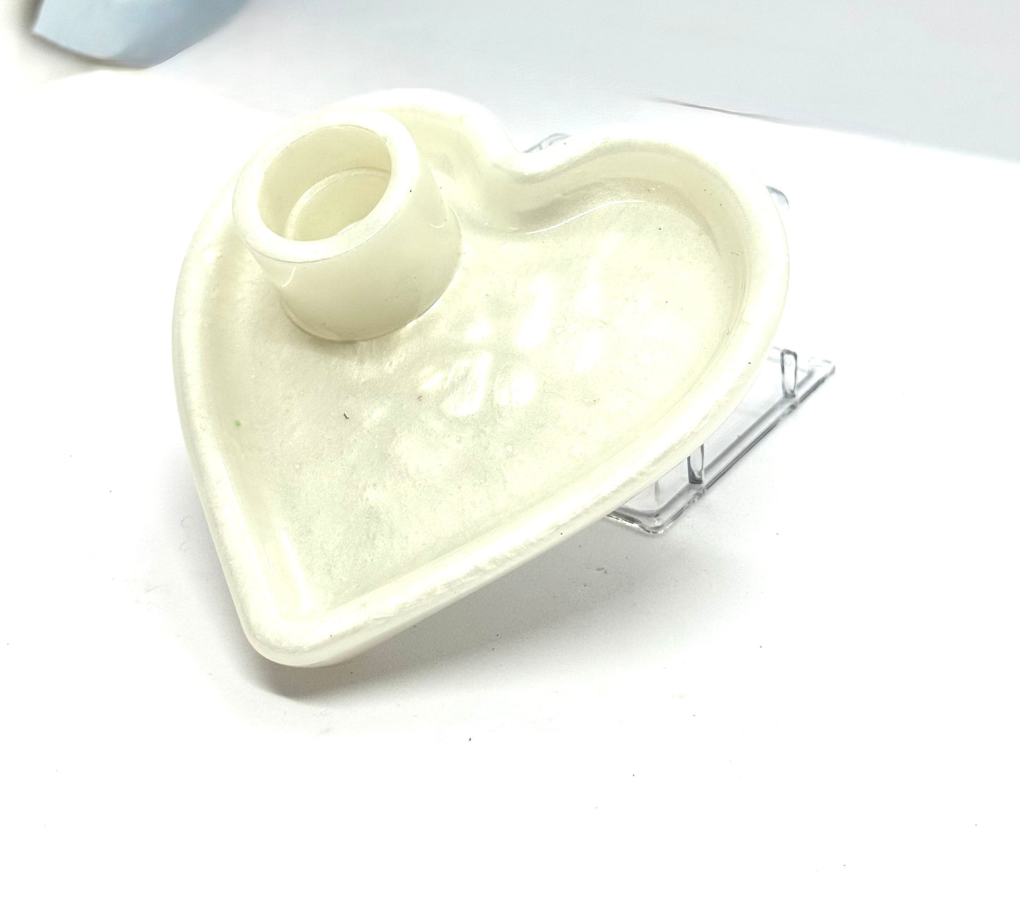 White Heart Shaped Candle Holder