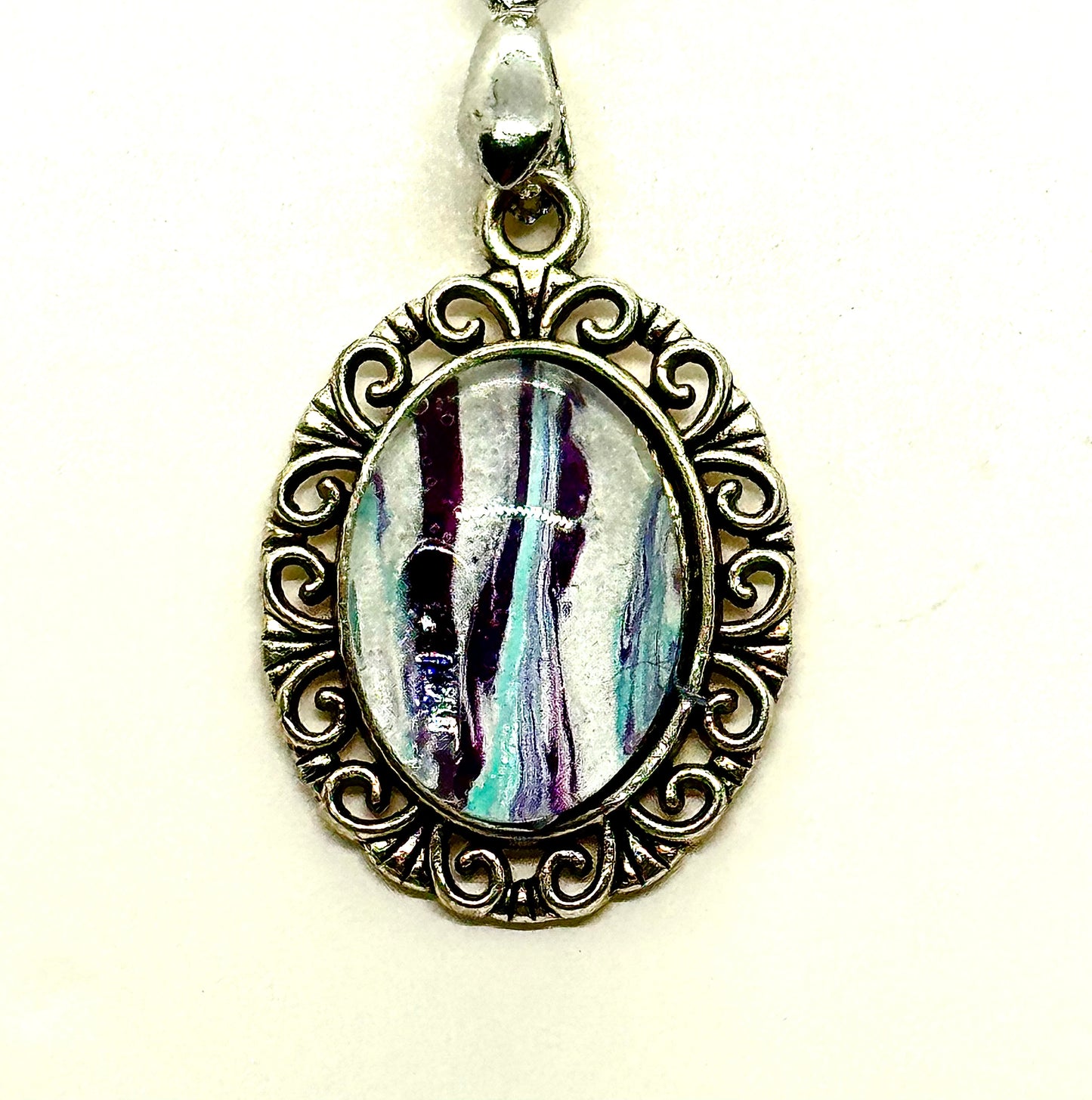 Paint Pour Necklace #14