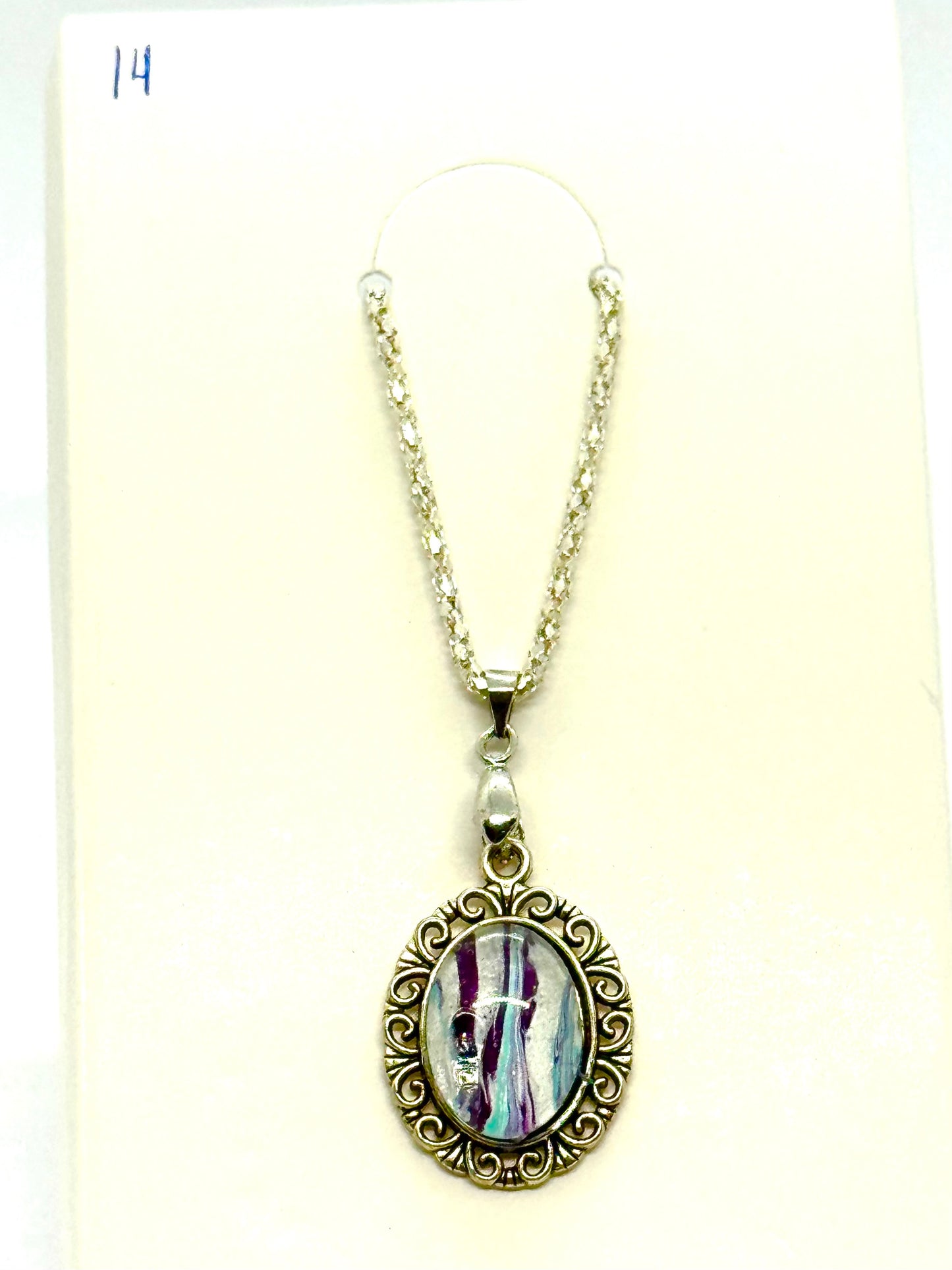 Paint Pour Necklace #14