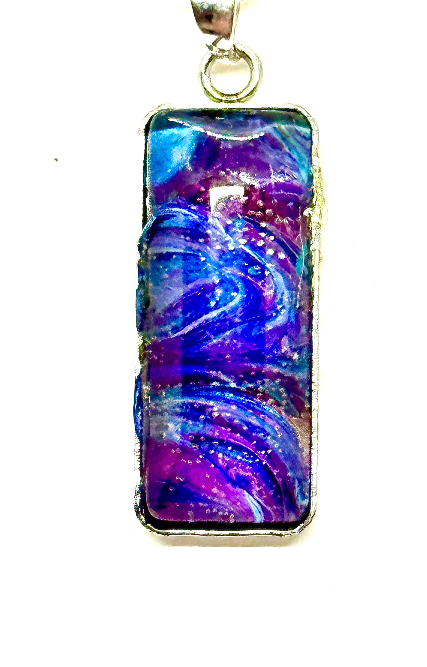 Paint Pour Pendant Necklace #2
