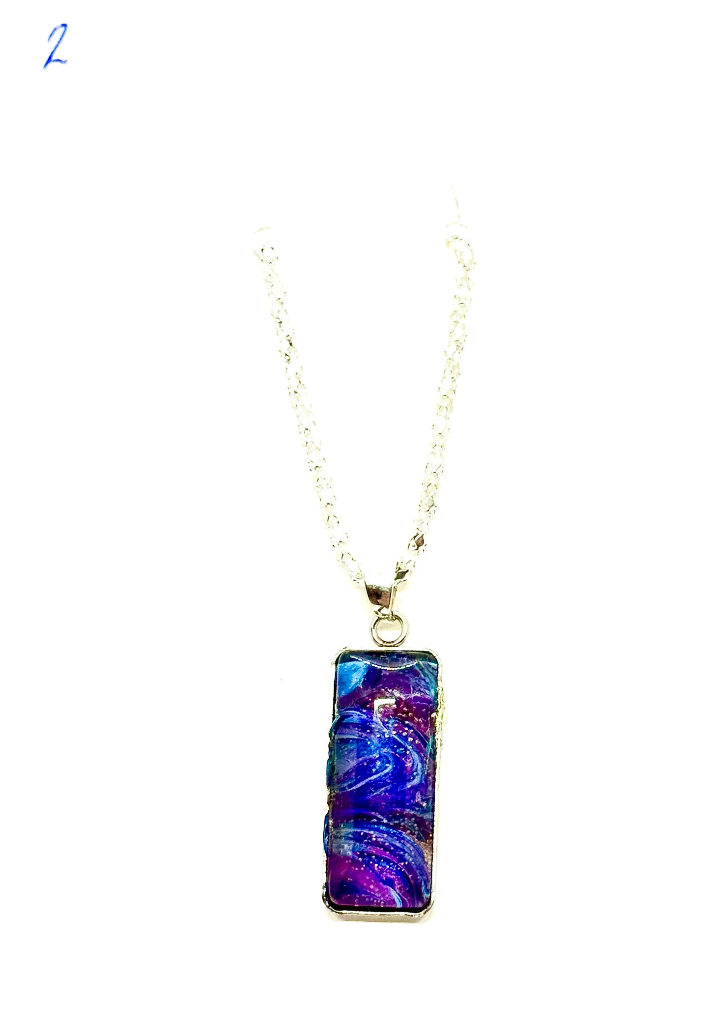 Paint Pour Pendant Necklace #2
