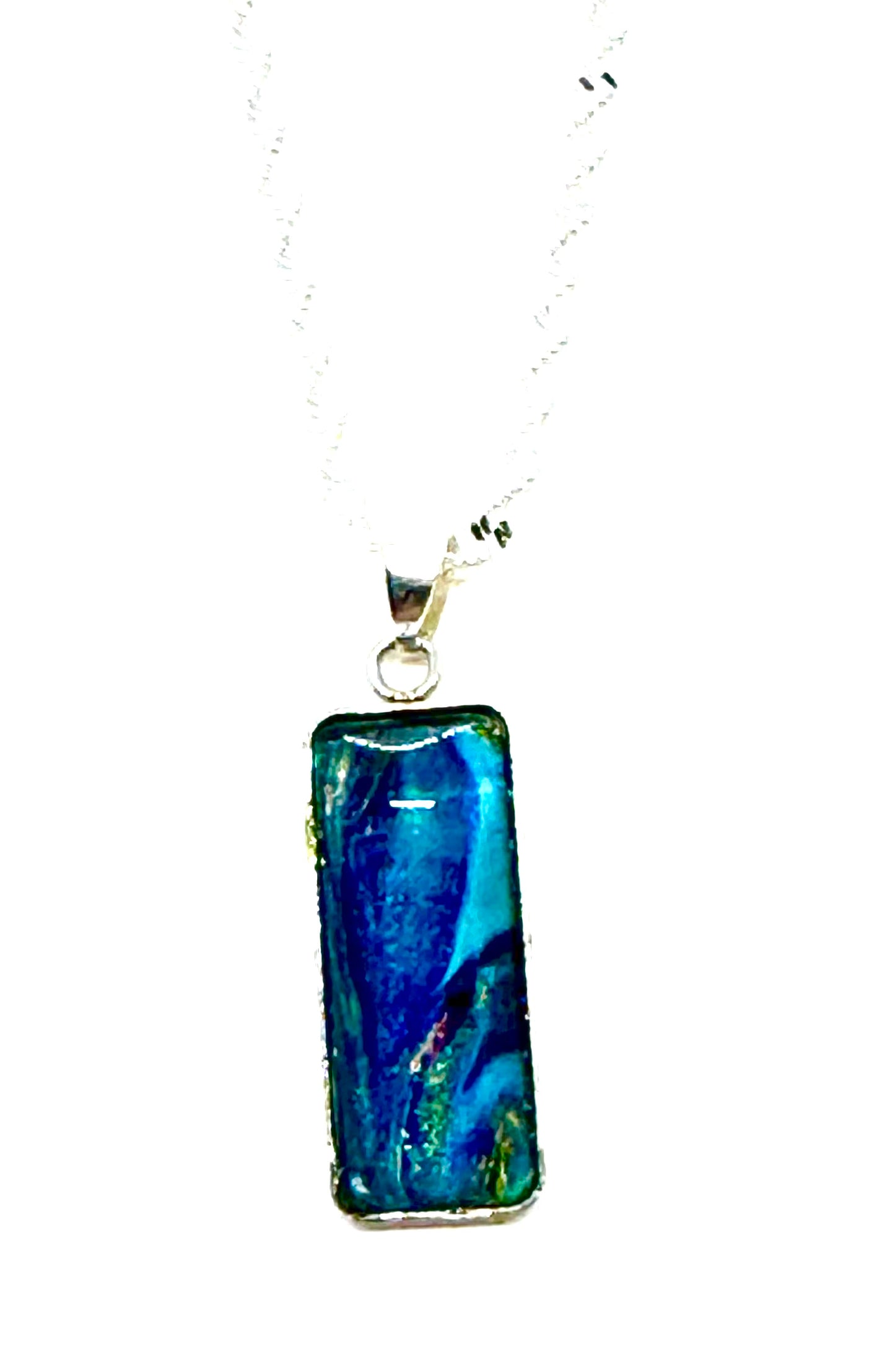 Paint Pour Pendant Necklace #3