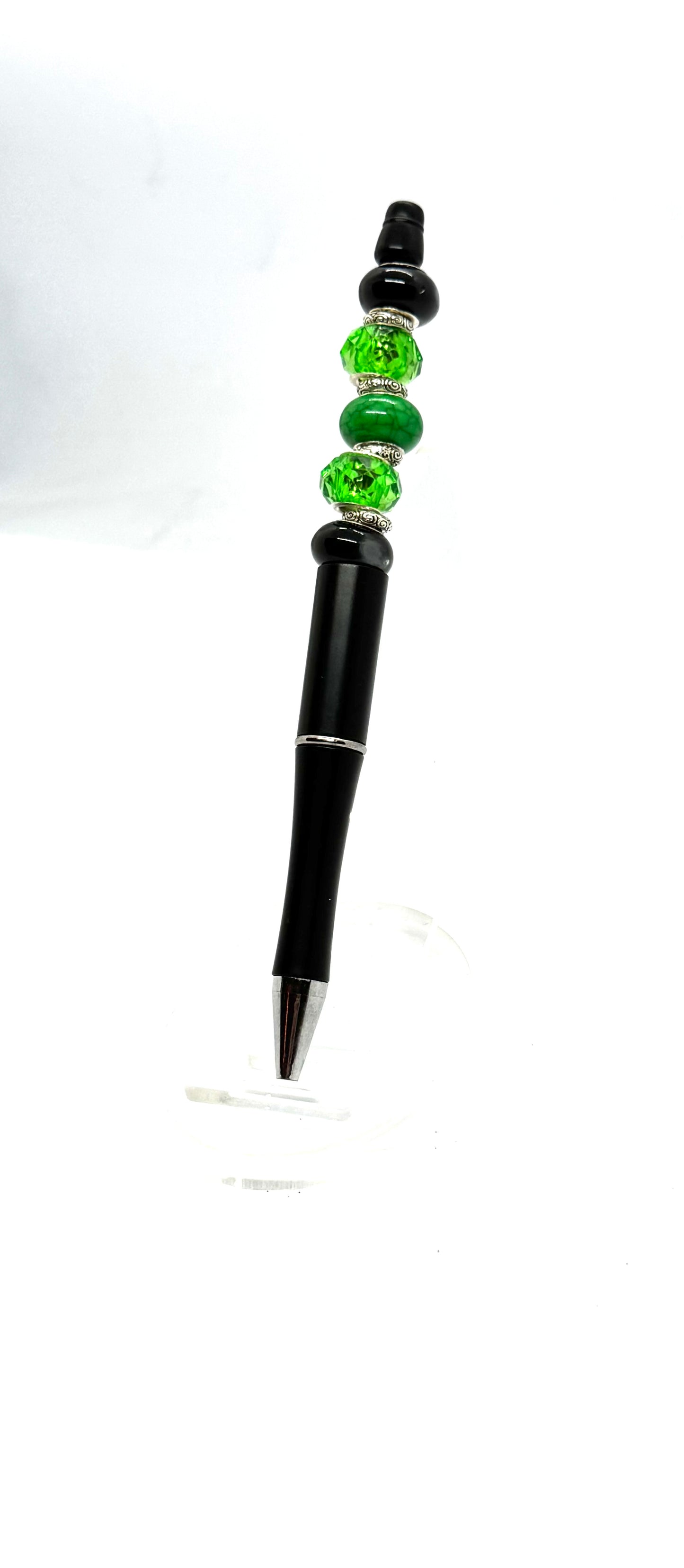 Black & Green Beaded Pen