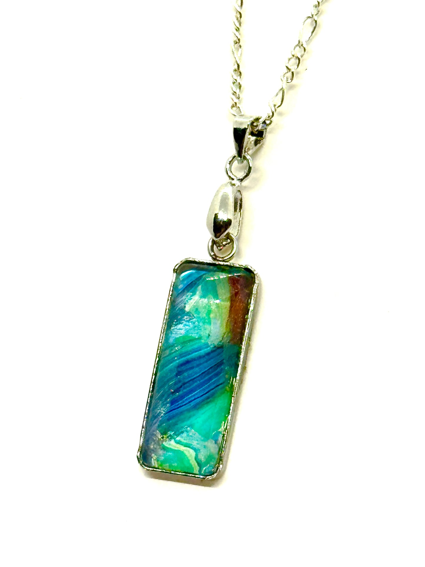 Paint Poured Necklace #10