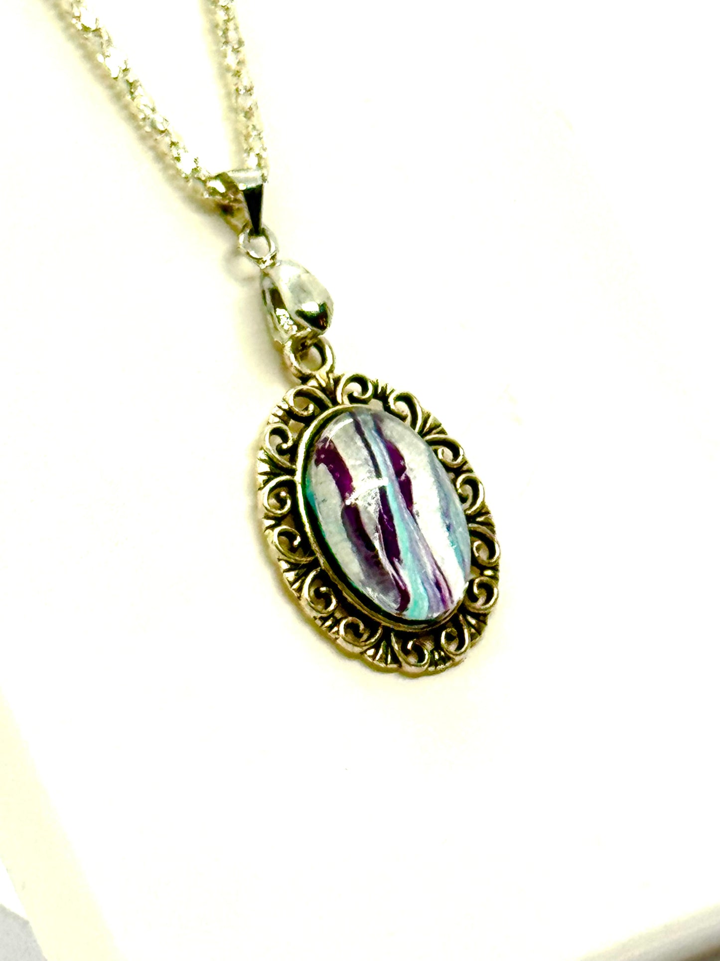 Paint Pour Necklace #14