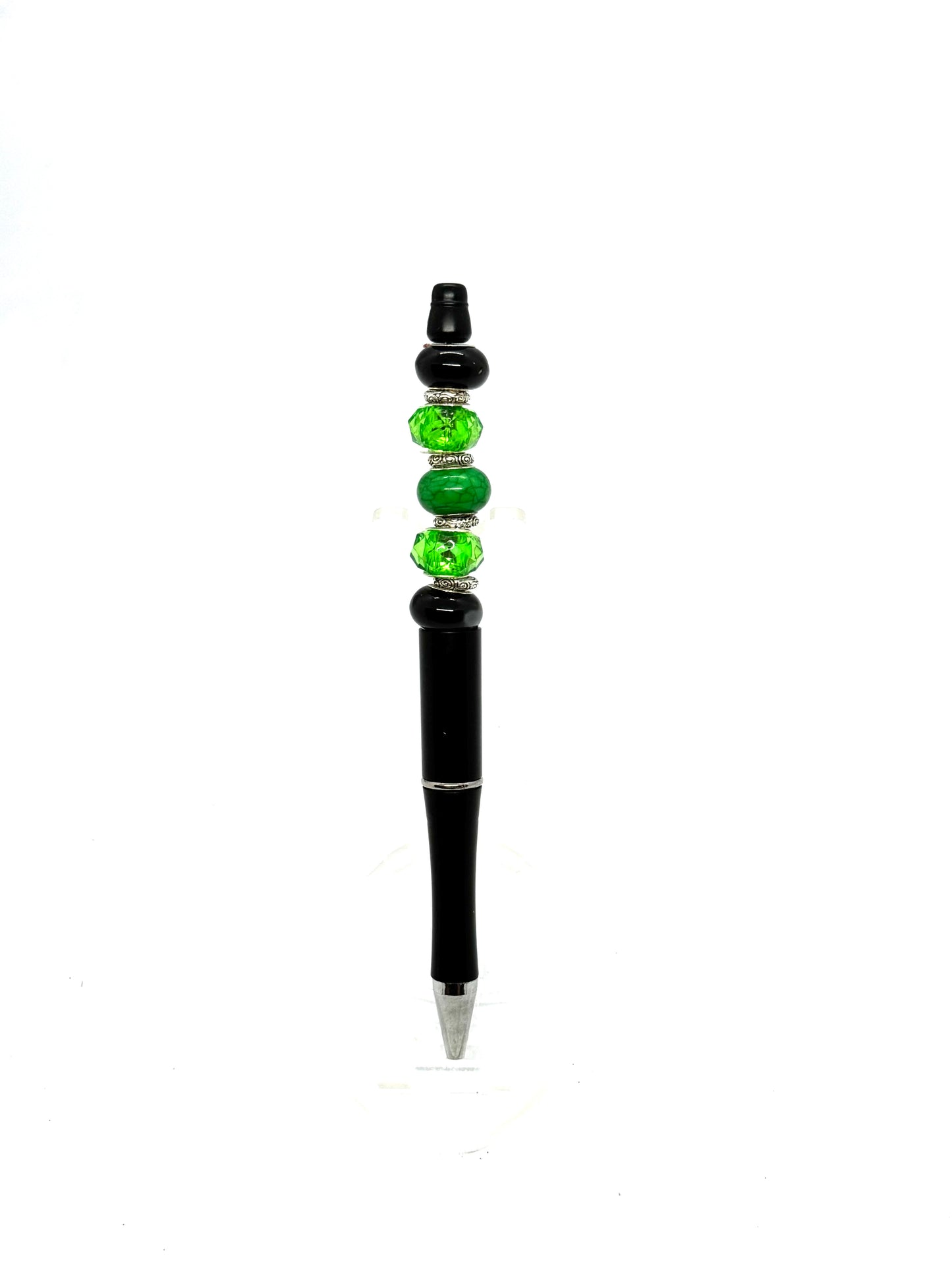 Black & Green Beaded Pen