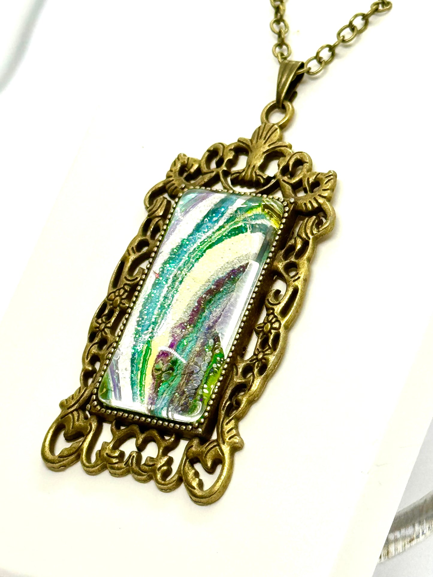 Paint Pour Necklace #12